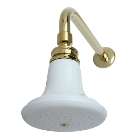 Kingston Brass Shower Head, Polished Brass, Wall Mount P50PBCK